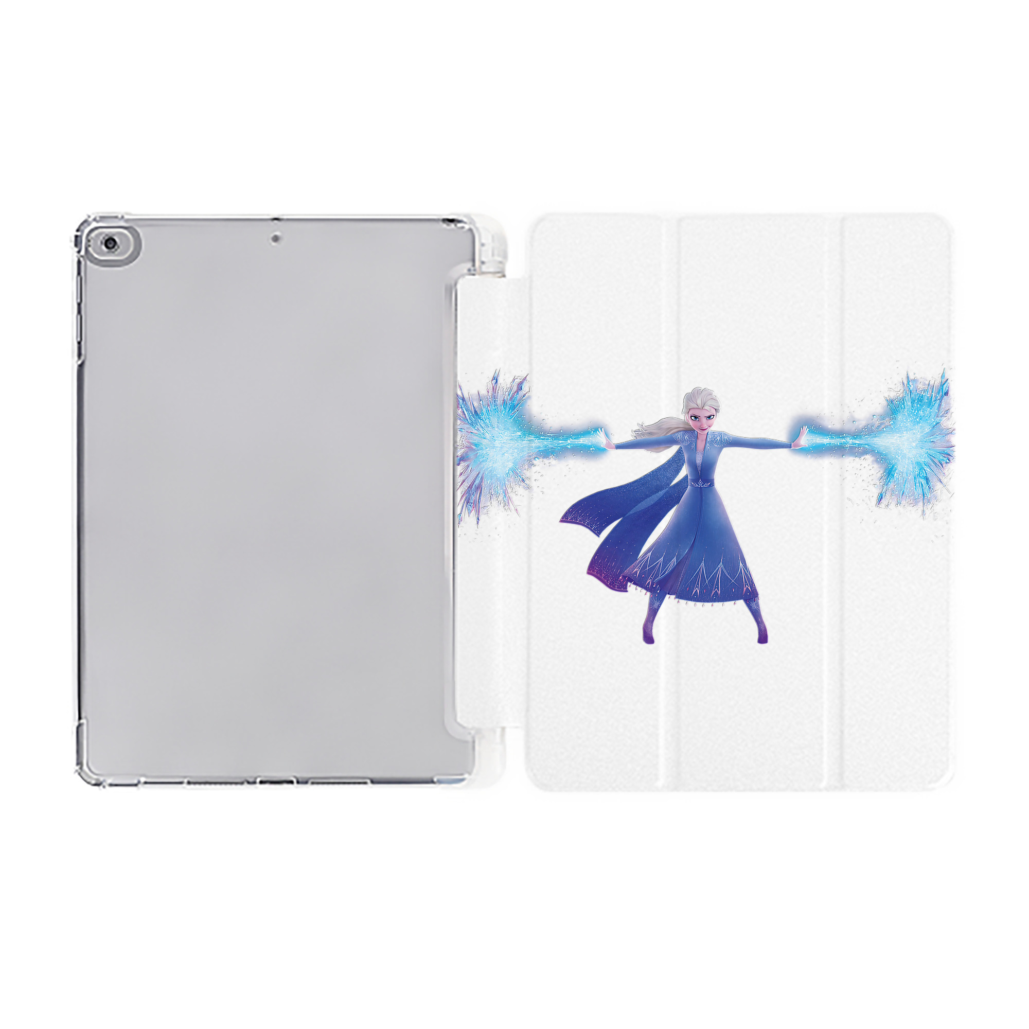 （画像用） アナと雪の女王 アンナ エルサ Frozen Anna Elsa IPad ケース ペン収納付き 三つ折りスタンド PUレザー×シリコン 対応機種9.5/10.5/10.9インチ